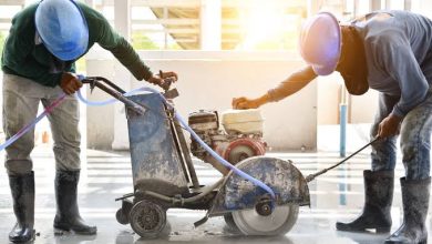 Water on a concrete floor saw is not for the blade, it is for the lungs of whoever is pushing it